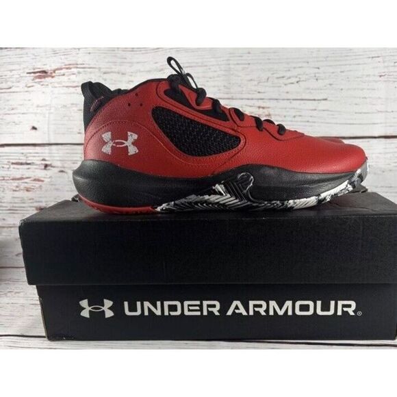 Under Armour Adult UA Lockdown‎ 6 Basketball Shoes Red/Black Sz 12.5 - Picture 1 of 6